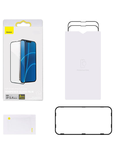 Baseus Apple iPhone 13 Mini 5.4 Tam Kaplar Siyah Çerçeveli