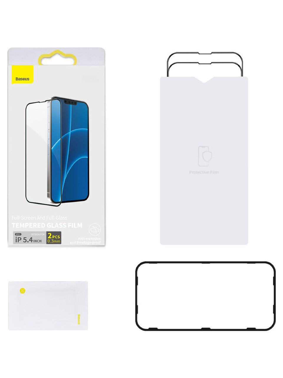 Baseus Apple iPhone 13 Mini 5.4 Tam Kaplar Siyah Çerçeveli