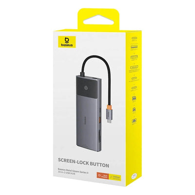Baseus Metal Gleam Series II 10-in-1 USB-C Hub – Çift HDMI 4K, 100W PD, 10Gbps, Gigabit Ethernet