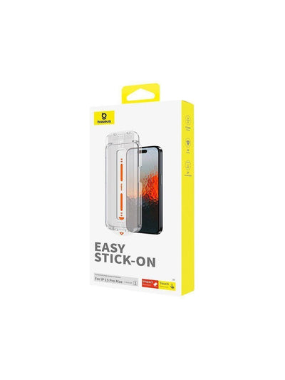 Baseus iPhone 15 Pro Max Safir Hd Temperli Cam Kolay Takma