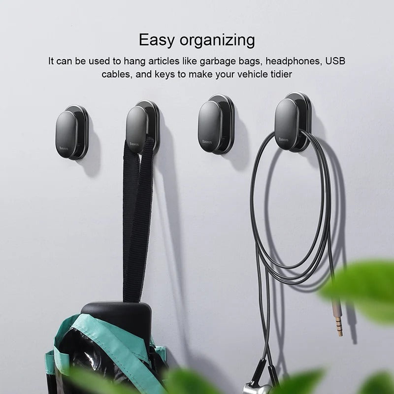Baseus Small Shell Araç İçi Yapışkanlı Askı Kancası – 4'lü Set