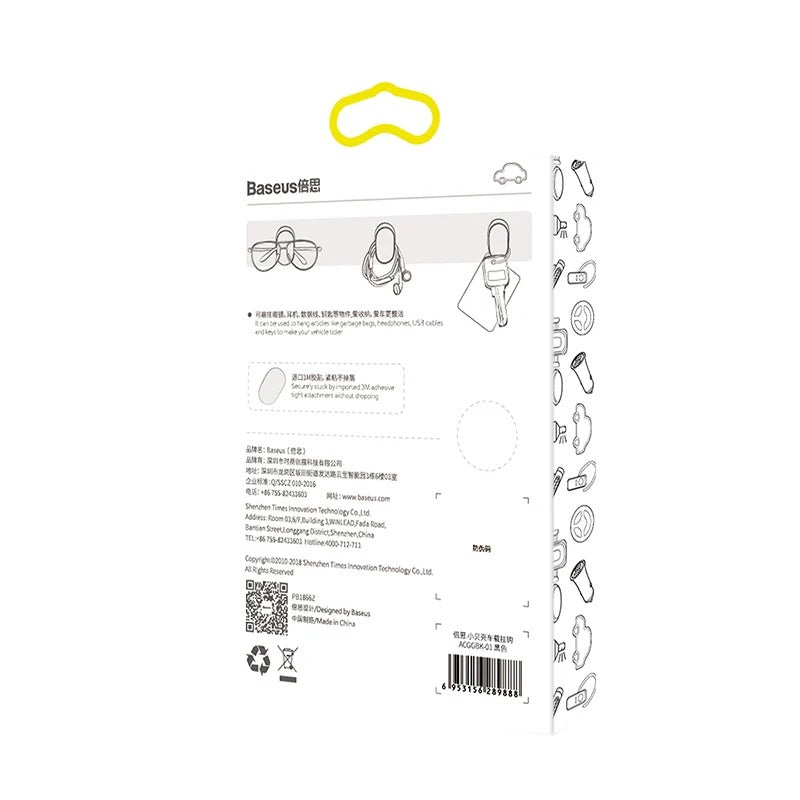 Baseus Small Shell Araç İçi Yapışkanlı Askı Kancası – 4'lü Set