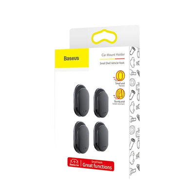 Baseus Small Shell Araç İçi Yapışkanlı Askı Kancası – 4'lü Set