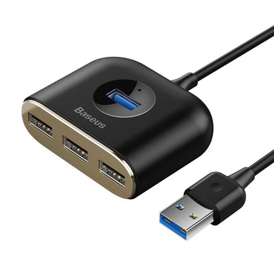 Baseus Square Round 4-in-1 USB Hub – 1x USB 3.0 + 3x USB 2.0, 5Gbps, 1 Metre
