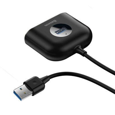 Baseus Square Round 4-in-1 USB Hub – 1x USB 3.0 + 3x USB 2.0, 5Gbps, 1 Metre