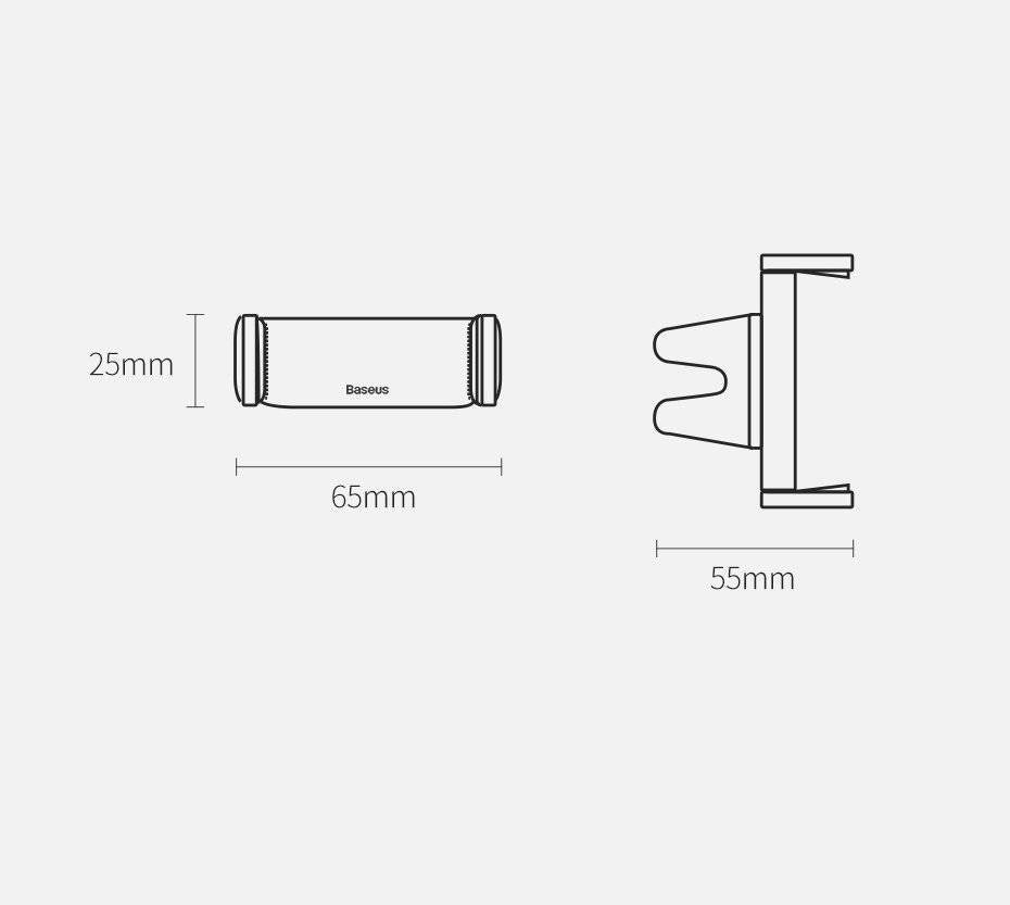 Baseus Steel Cannon Araç İçi Telefon Tutucu – Havalandırma Izgarası, 360° Döner – Siyah