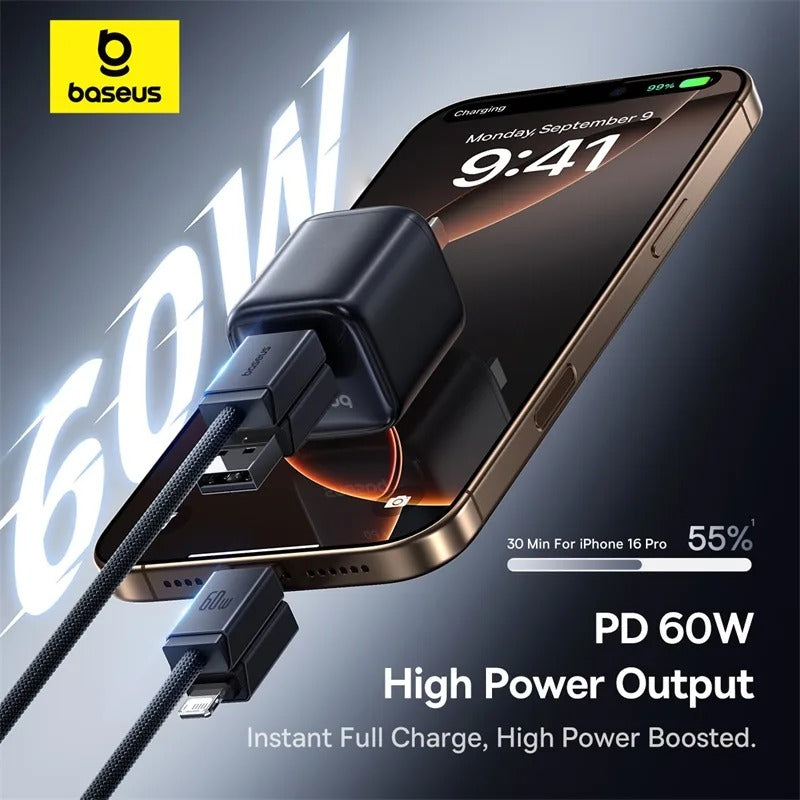 Baseus Versatile 4'ü 1 Arada 60W Hızlı Şarj Kablosu 1M – USB-A/Type-C to Type-C/Lightning