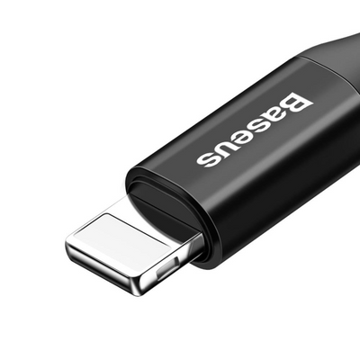 Baseus Fish Eye USB-A to Lightning 2A Yaylı Örgülü Şarj ve 480 Mbps Veri Aktarım Kablosu Siyah