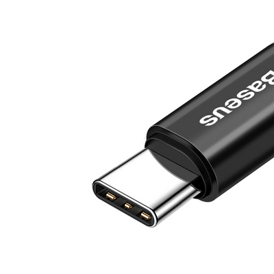 Baseus Fish Eye USB-A to Type-C 2A Yaylı Örgülü Şarj ve 480 Mbps Veri Aktarım Kablosu Siyah