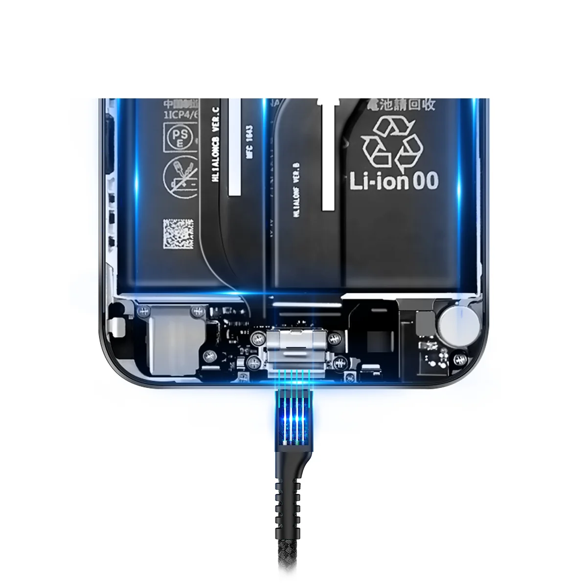 Baseus Fish Eye USB-A to Type-C 2A Yaylı Örgülü Şarj ve 480 Mbps Veri Aktarım Kablosu Siyah