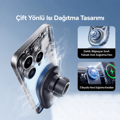 Baseus PrimeTrip VC2 Pro Qi2.2 25W Aktif Soğutmalı Manyetik Kablosuz Şarjlı Araç Telefon Tutucu