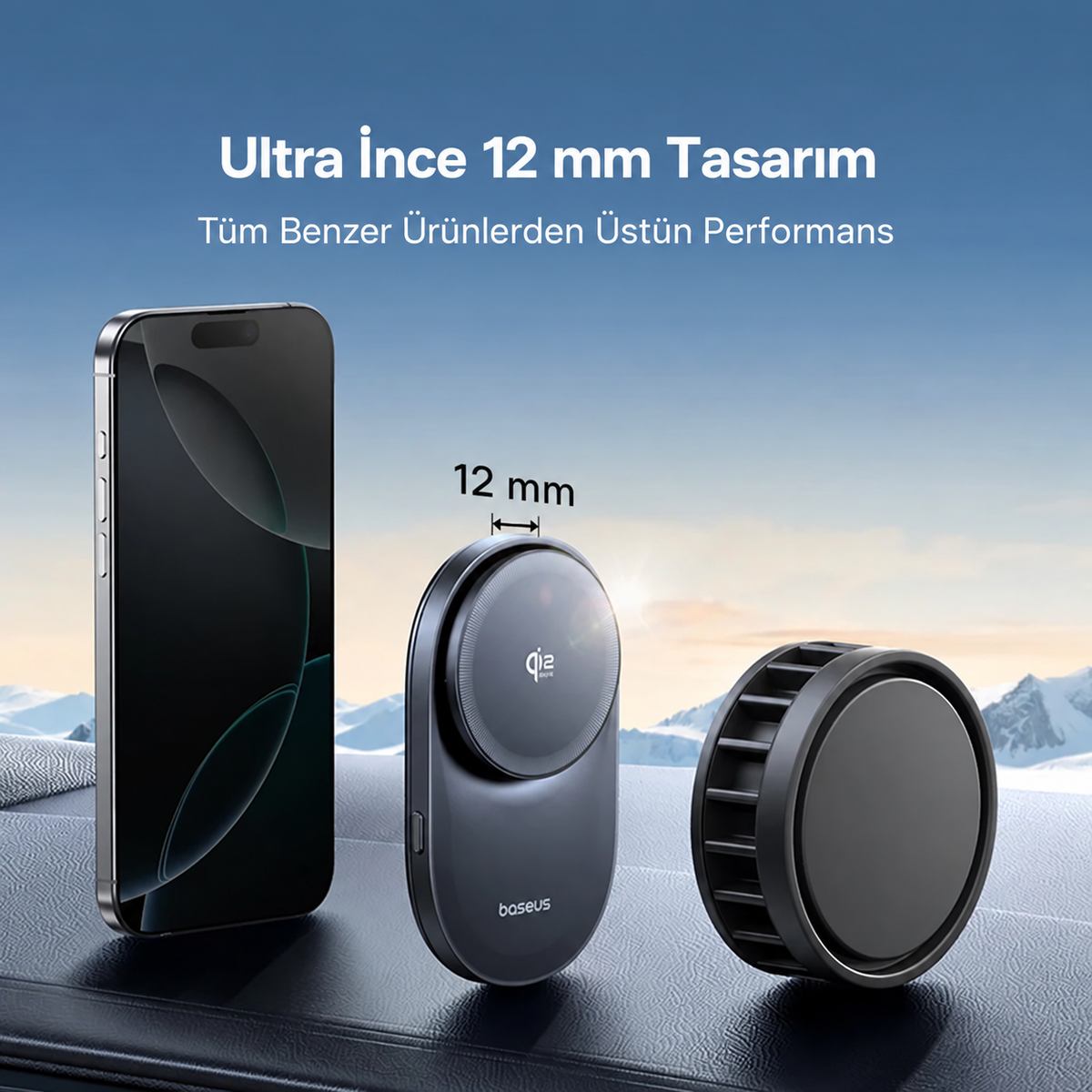Baseus PrimeTrip VC2 Pro Qi2.2 25W Aktif Soğutmalı Manyetik Kablosuz Şarjlı Araç Telefon Tutucu