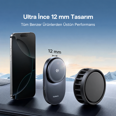 Baseus PrimeTrip VC2 Pro Qi2.2 25W Aktif Soğutmalı Manyetik Kablosuz Şarjlı Araç Telefon Tutucu