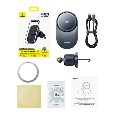 Baseus PrimeTrip VC2 Pro Qi2.2 25W Aktif Soğutmalı Manyetik Kablosuz Şarjlı Araç Telefon Tutucu