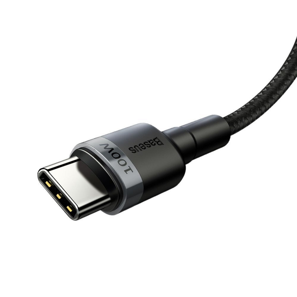 Baseus Cafule Type-C to Type-C 100W PD Hızlı Şarj Kablosu 2M – 5A, 480Mbps, Siyah