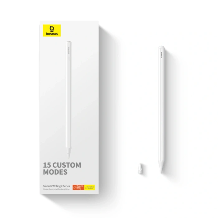 Baseus Smooth Writing 2 iPad Uyumlu Kablosuz Şarjlı Stylus Kalem – Eğim Algılama, 15 Özelleştirilebilir İşlev, 130mAh