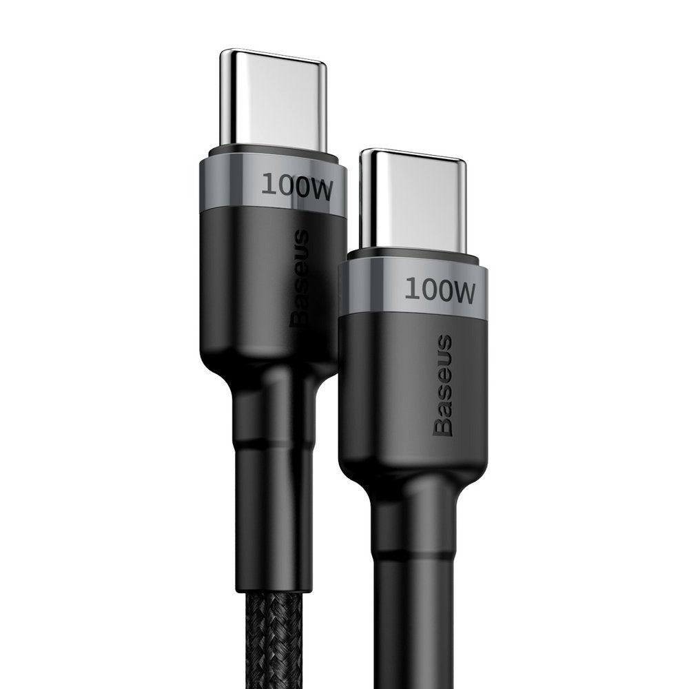 Baseus Cafule Type-C to Type-C 100W PD Hızlı Şarj Kablosu 2M – 5A, 480Mbps, Siyah