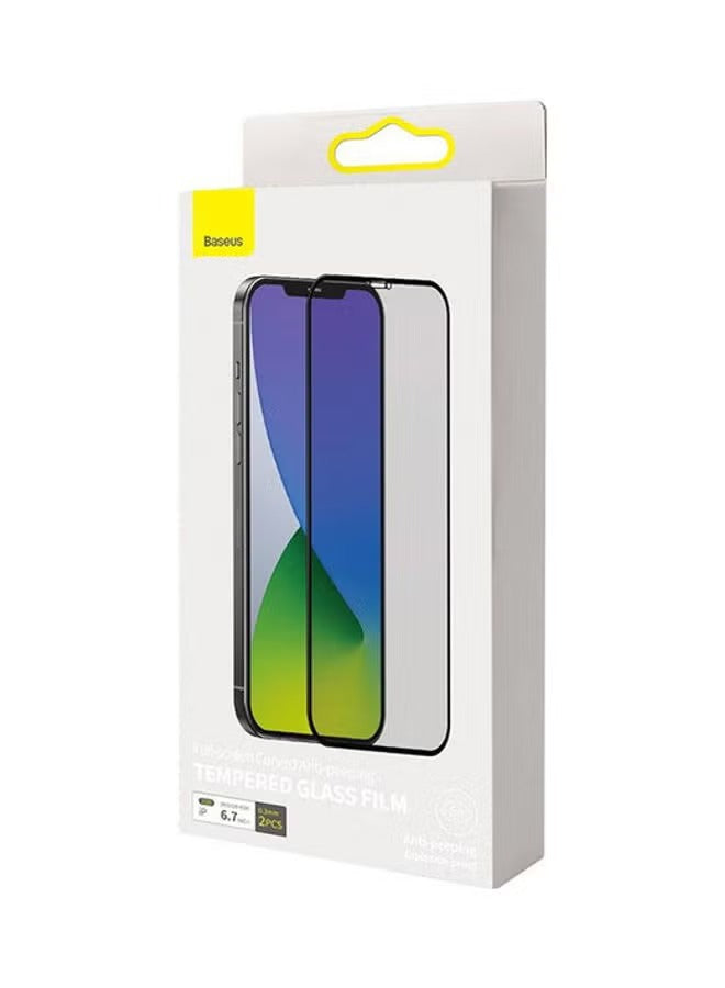 Baseus iPhone 12 Pro Max Gizlilik Ekran Koruyucu 2 Adet Full Screen Curved Anti-Peeping Tempered Glass