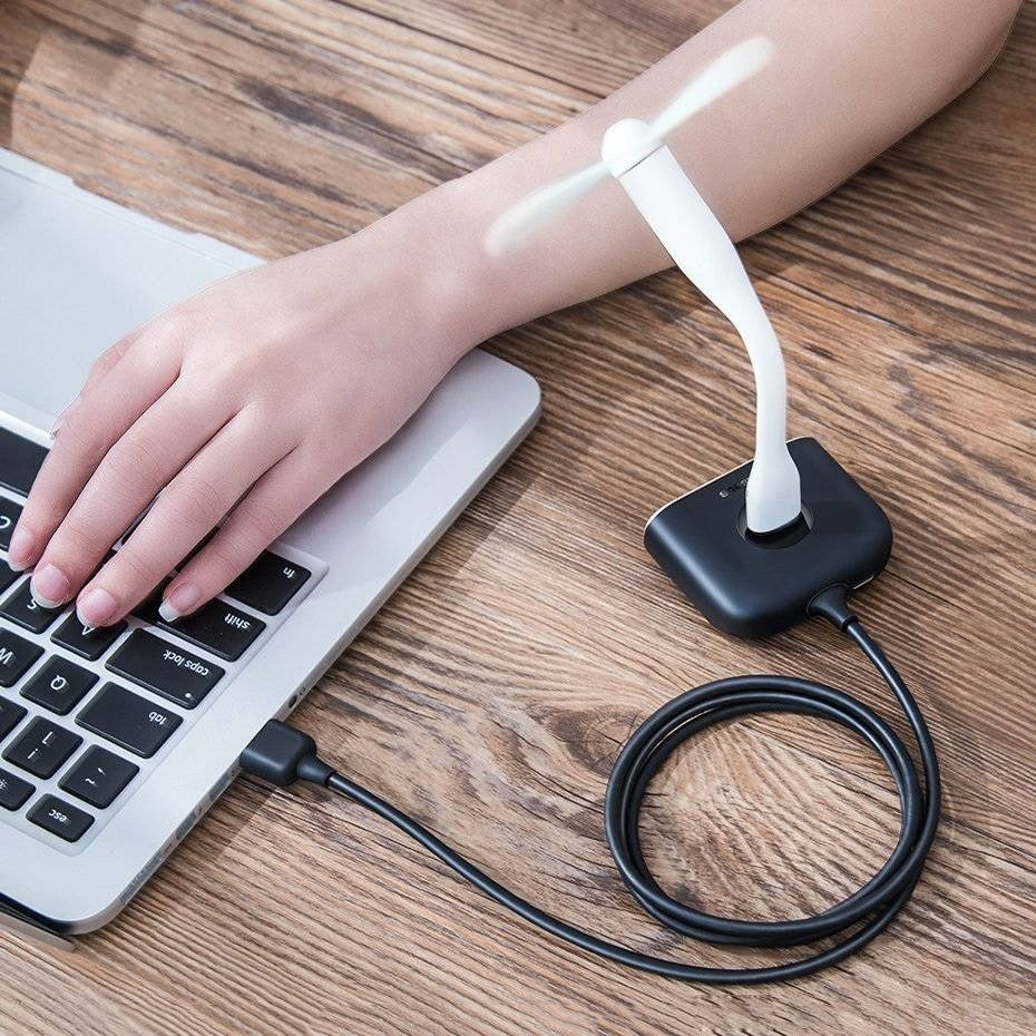 Baseus Square Round 4-in-1 USB Hub – 1x USB 3.0 + 3x USB 2.0, 5Gbps, 1 Metre