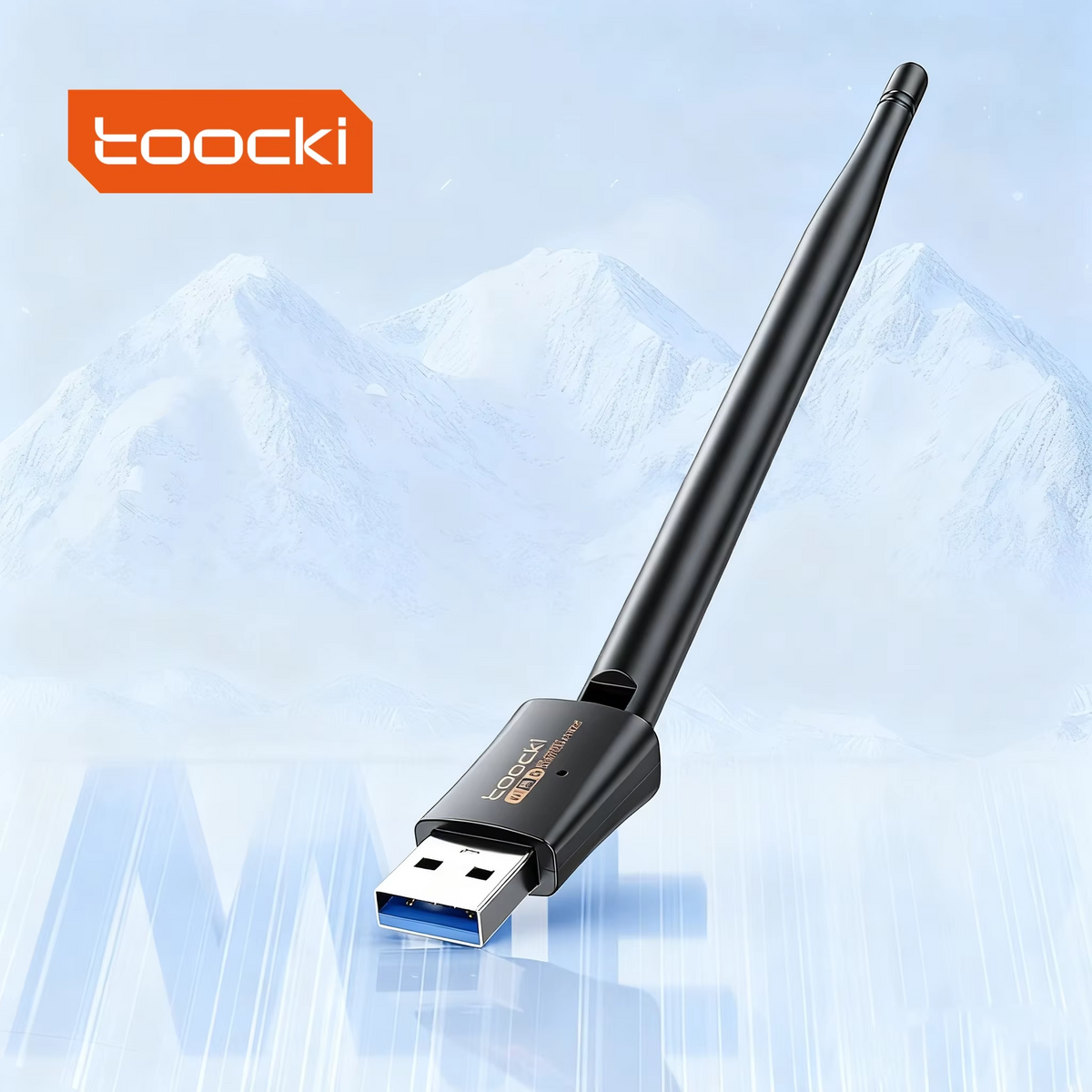 Toocki 600Mbps Dual Band USB Wi-Fi Adaptörü – Wi-Fi 5, 2.4GHz + 5GHz, Harici Anten