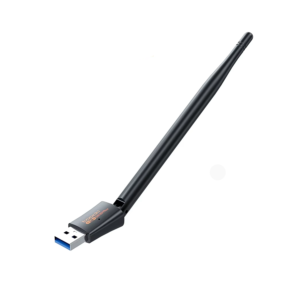 Toocki 600Mbps Dual Band USB Wi-Fi Adaptörü – Wi-Fi 5, 2.4GHz + 5GHz, Harici Anten