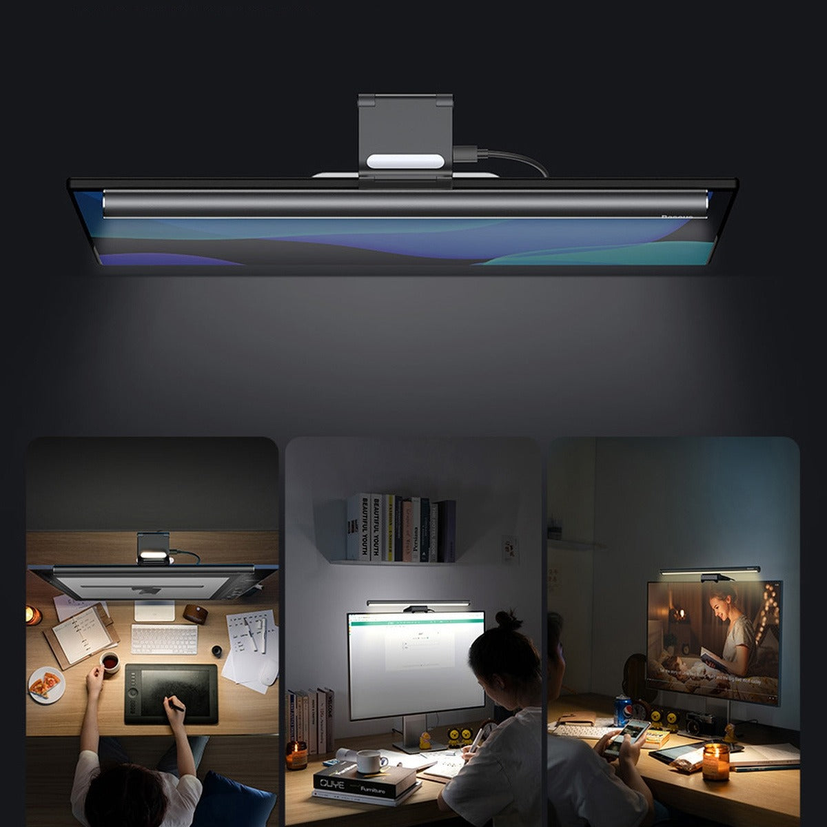 Baseus i-Wok 2 USB Asimetrik Masa Lambası – Göz Koruma LED, Monitör Aydınlatma