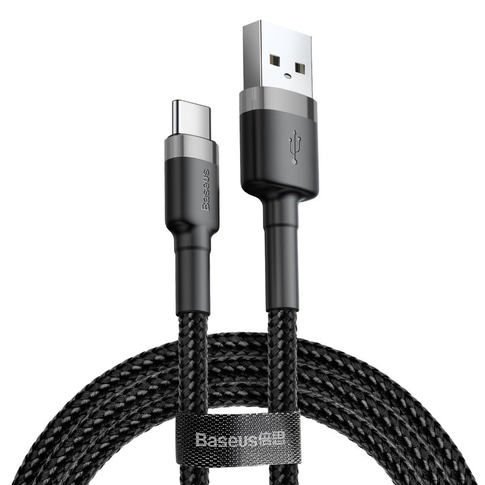 Baseus Cafule Series 2 Metre USB-A to Type-C Hızlı Şarj ve Data Kablosu 480Mbps Örgülü