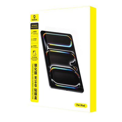 Baseus Crystalline Series HD iPad Air 11″ M2/M3 2024-2025 Temperli Cam Ekran Koruyucu ve Kolay Kurulum Aparatı