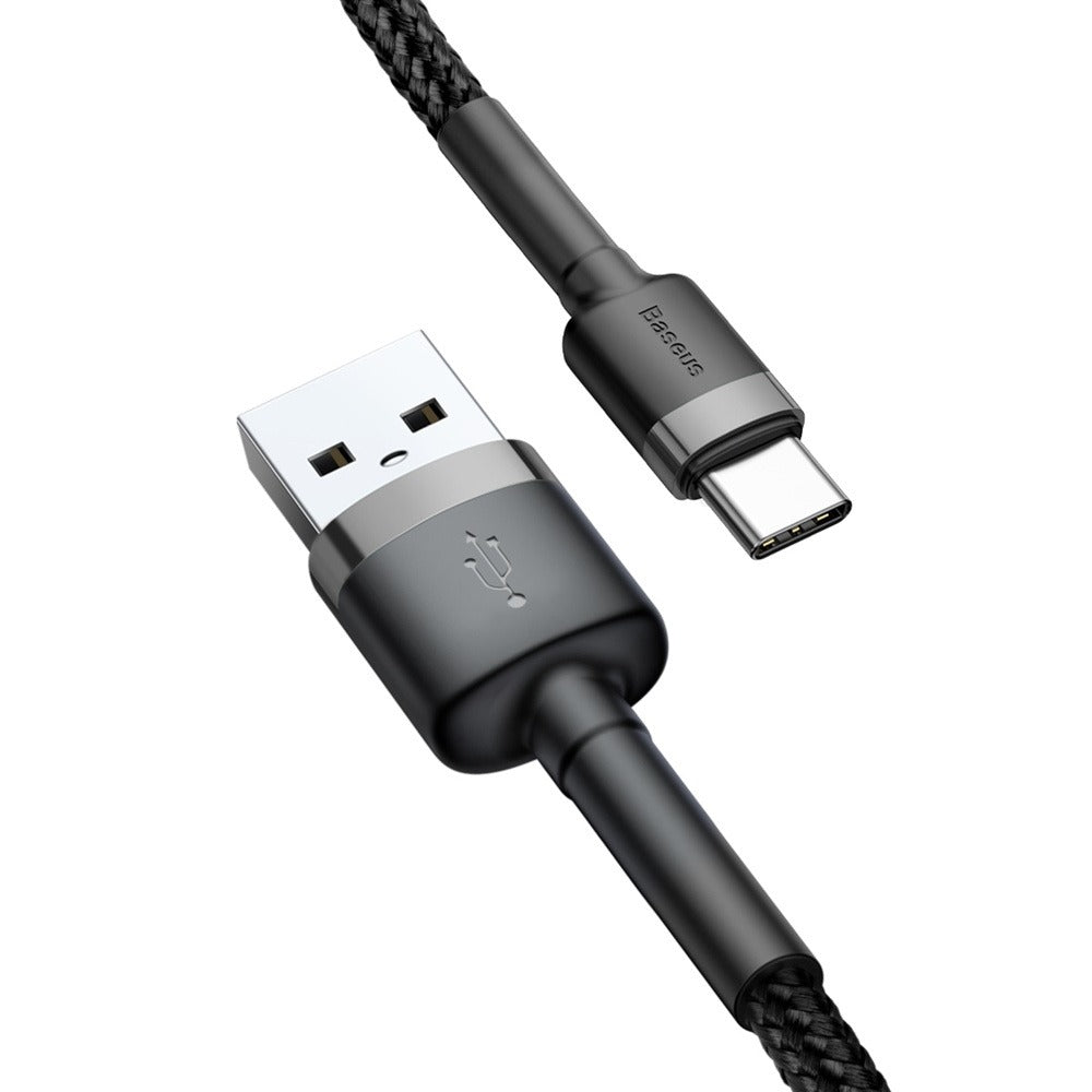 Baseus Cafule Series 2 Metre USB-A to Type-C Hızlı Şarj ve Data Kablosu 480Mbps Örgülü