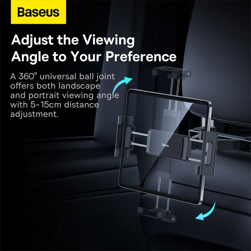 Baseus JoyRide Pro Araç Arka Koltuk Telefon ve Tablet Tutucu – 4.7-12.3 İnç, 360° Döner
