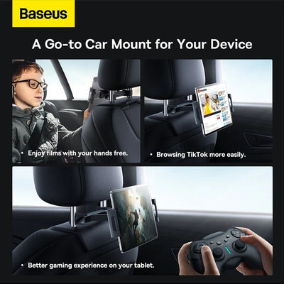 Baseus JoyRide Pro Araç Arka Koltuk Telefon ve Tablet Tutucu – 4.7-12.3 İnç, 360° Döner