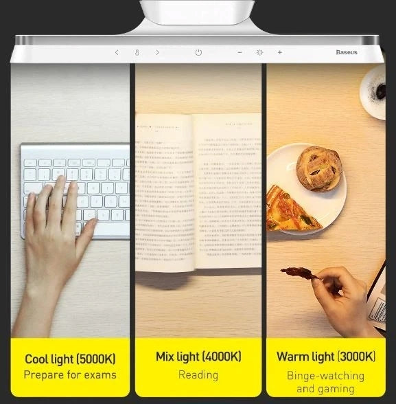 Baseus Magnetic Stepless Dimming Pro Şarjlı Manyetik LED Masa ve Dolap Lambası 3000K-5000K Ayarlanabilir Işık - DGXC-02