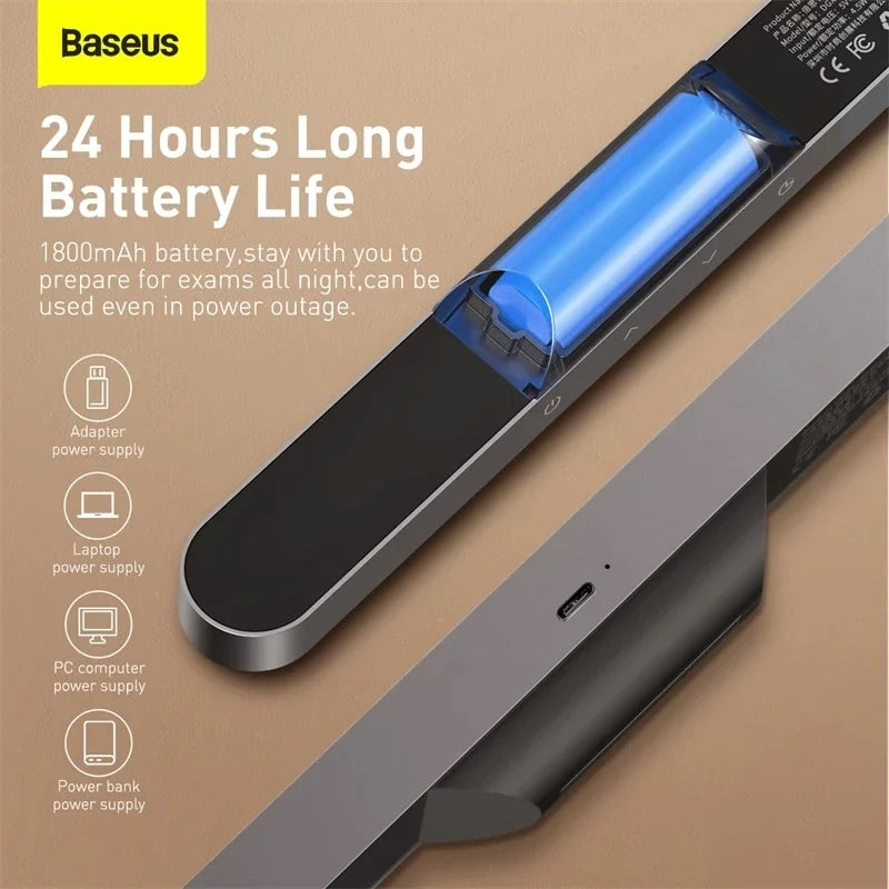Baseus 1800mAh Şarjlı Manyetik LED Masa ve Dolap Lambası Kademesiz Parlaklık Ayarlı 4000K - DGXC-C0G