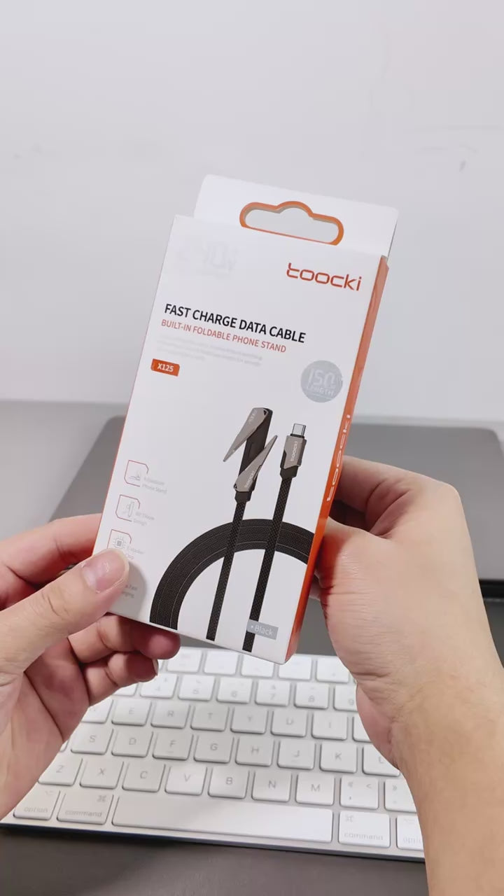 Toocki Blade 240W PD 3.1 Katlanabilir Standlı 90° Type-C to Type-C Örgülü Kablo 1.5M