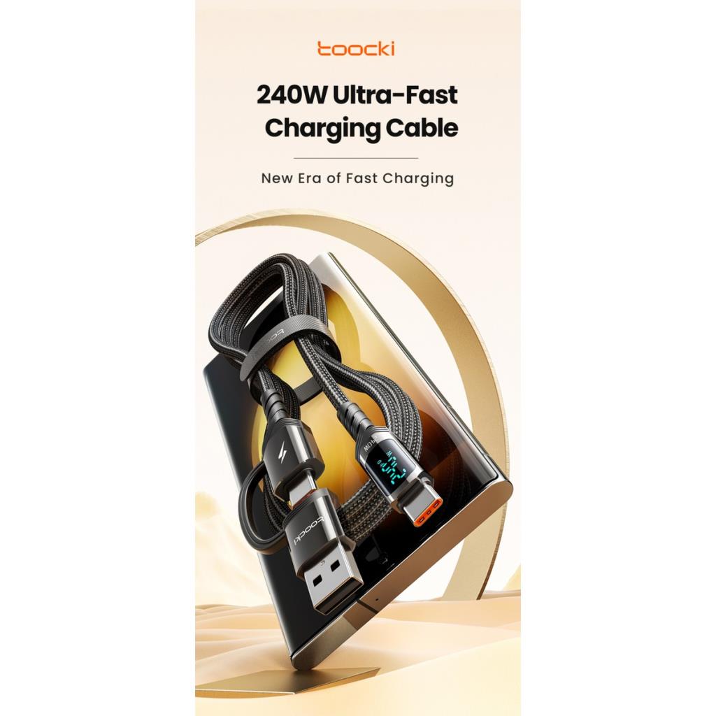Toocki 2 In 1 Tip C Tipi C Kablo 240W Pd 3.1A Hızlı Şarj USB C C Ekran Kablosu Için Macbook Huawei Xiaomi Samsung S