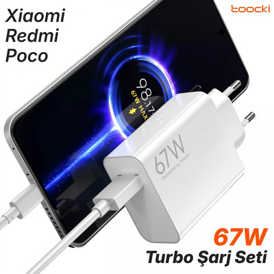 Toocki 67W Turbo Hızlı Şarj Aleti ve 6A Type-C Kablo Seti