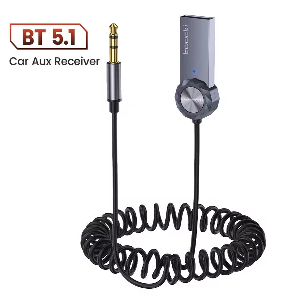 Toocki Bluetooth 5.1 AUX Araç Ses Adaptörü