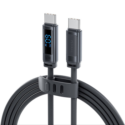Toocki Tangxin 60W Dijital Ekranlı USB-C to USB-C Silikon Hızlı Şarj ve Data Kablosu 480 Mbps - TX113C2
