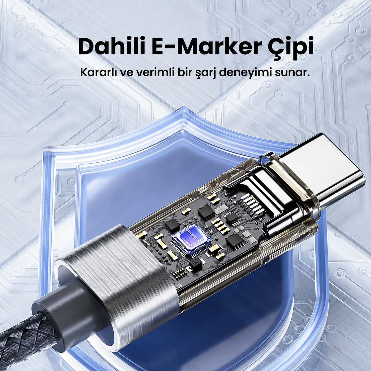 Toocki ZX01 66W 6A Dijital Watt Göstergeli USB-A to Type-C Yaylı Örgülü Hızlı Şarj ve 480 Mbps Veri Aktarım Kablosu 1,8 Metre
